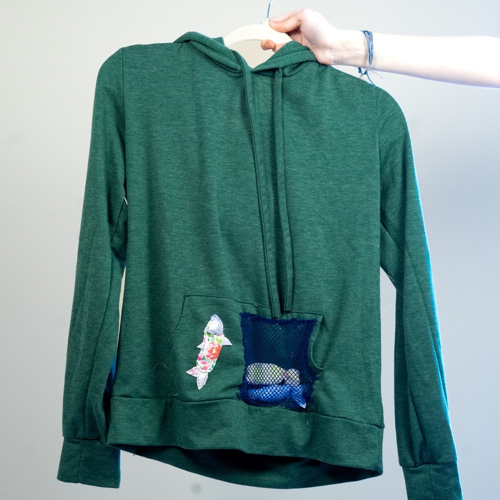 Fish patchwork hoodie! - Picture 2 of 4